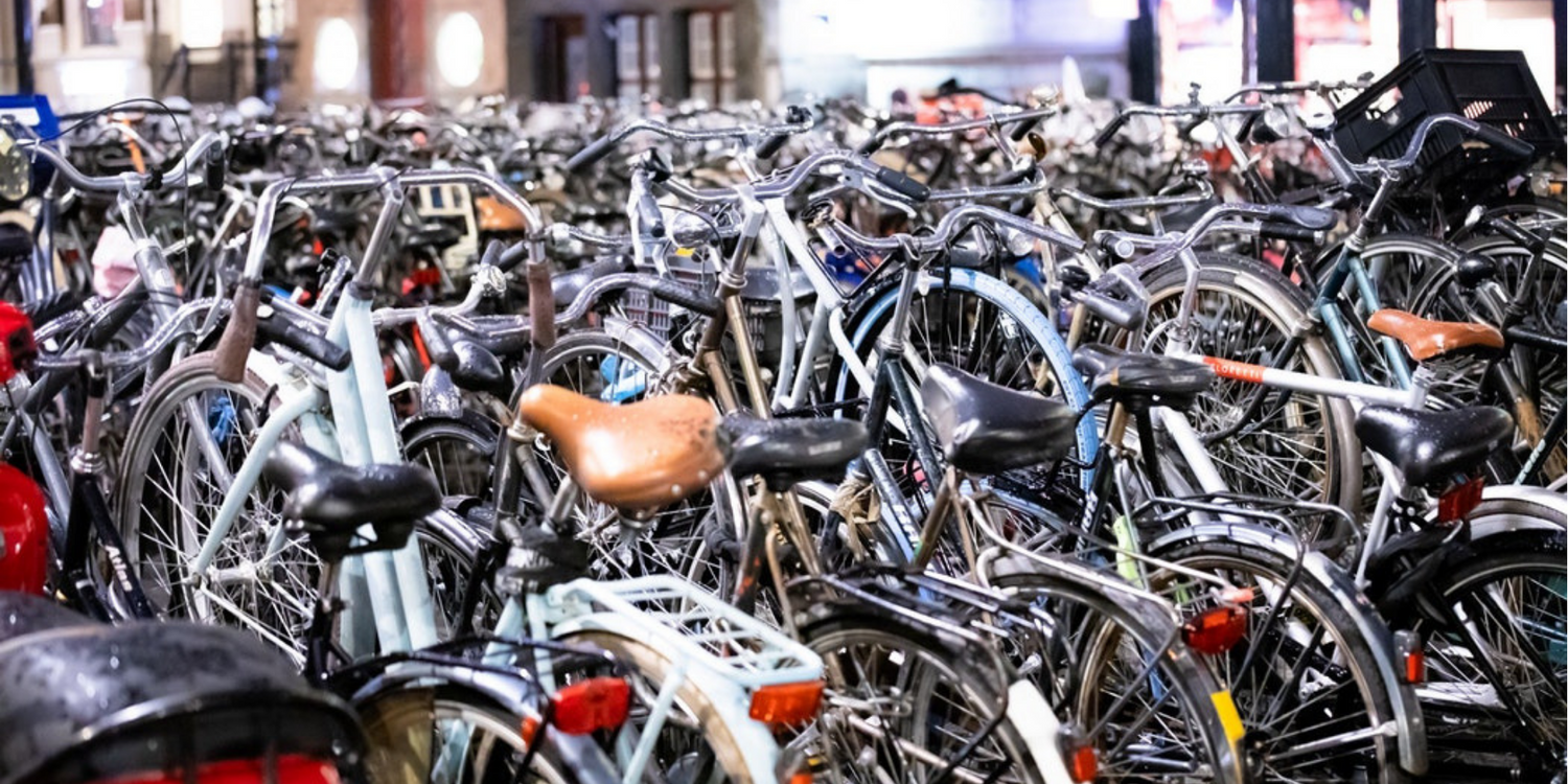 Rows of different bike types together