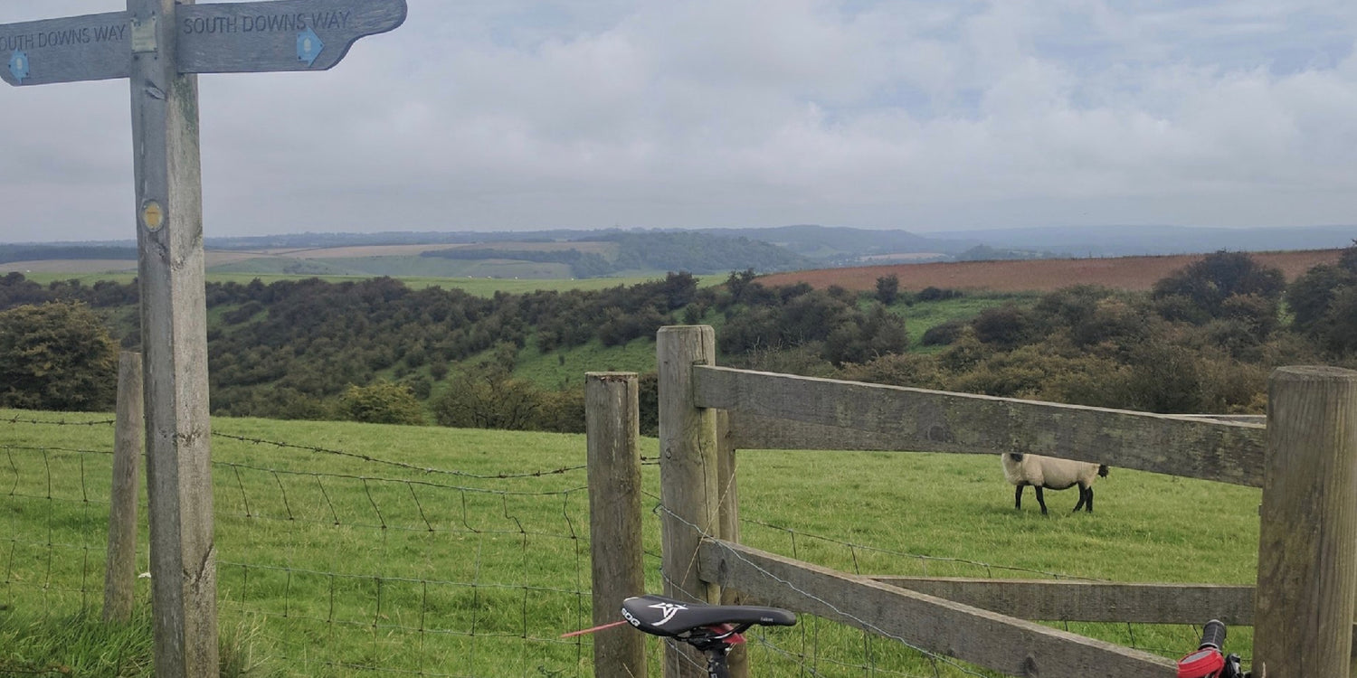 The South Downs Way view of a field banner