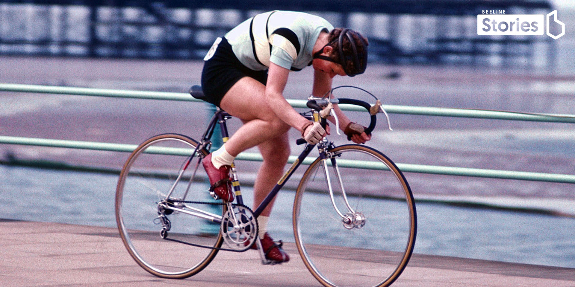 Beryl Burton setting up a record on her bike