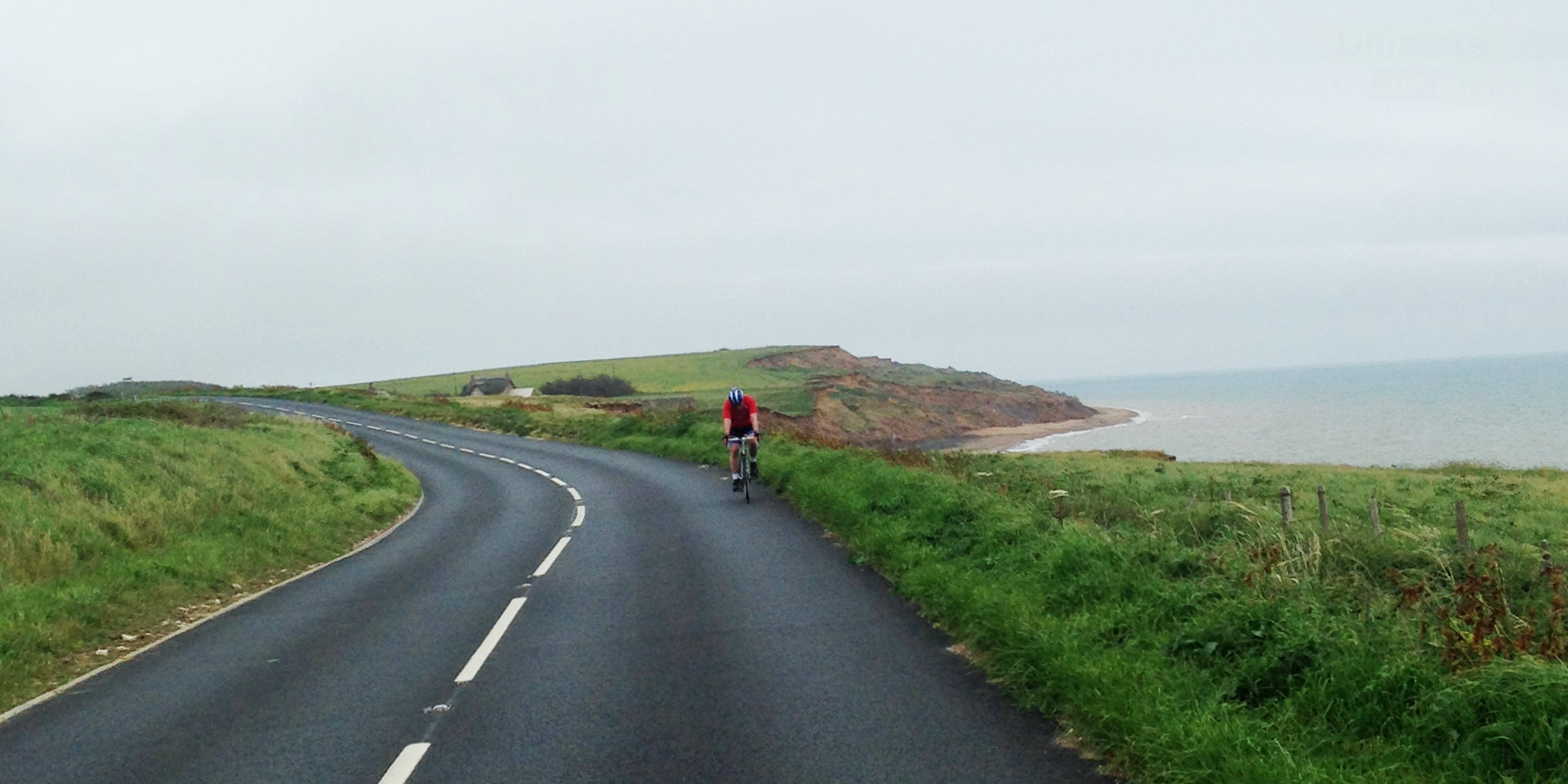 Isle of Wight cycling on a road banner