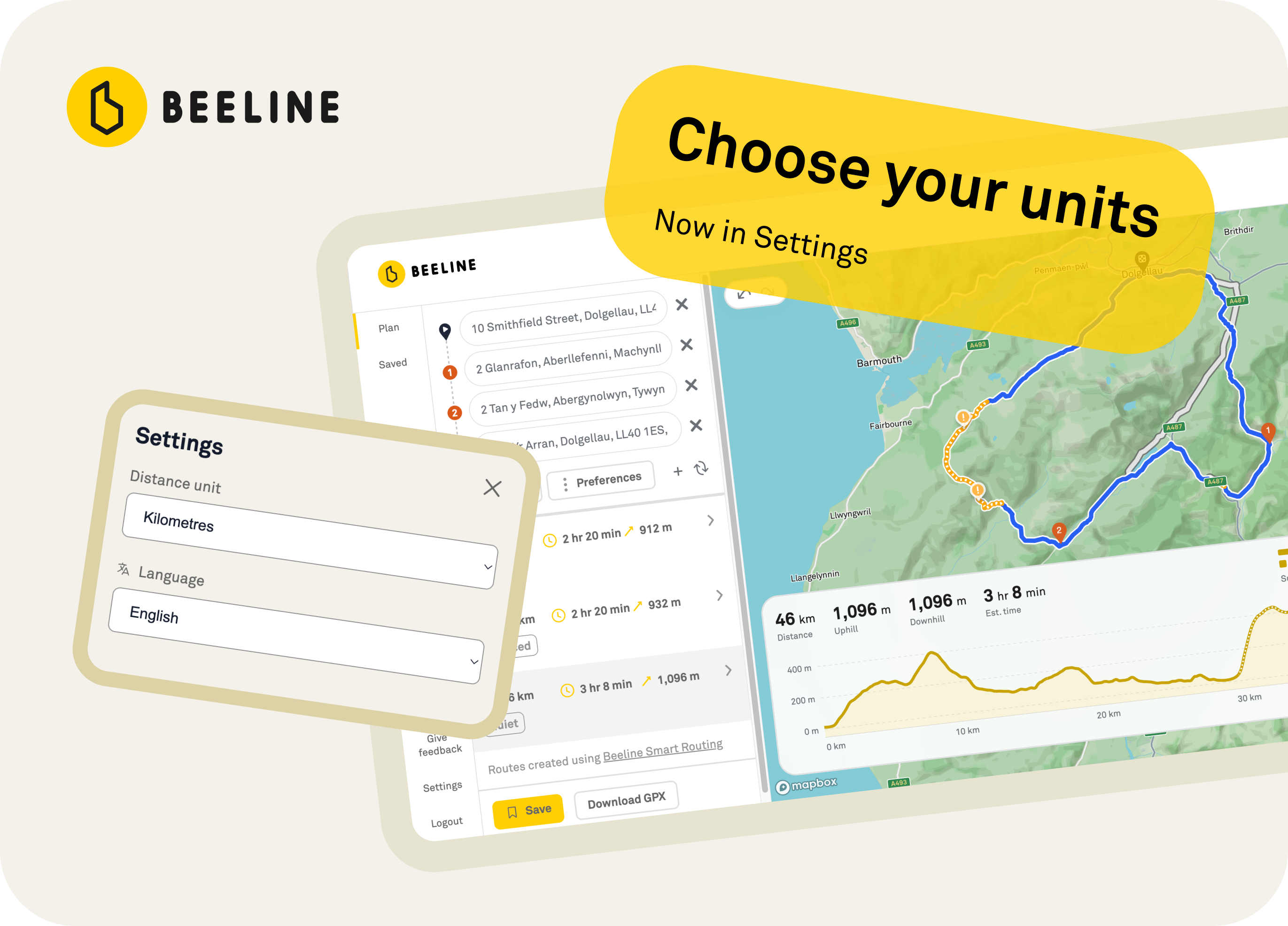 Miles, kilometres, elevation and more Route Planner improvements