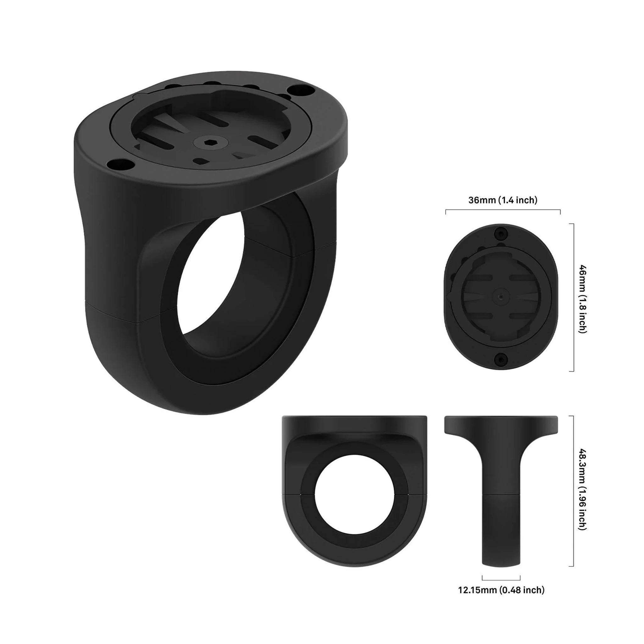 Beeline Moto Bar Clamp Mount diagram and measurements